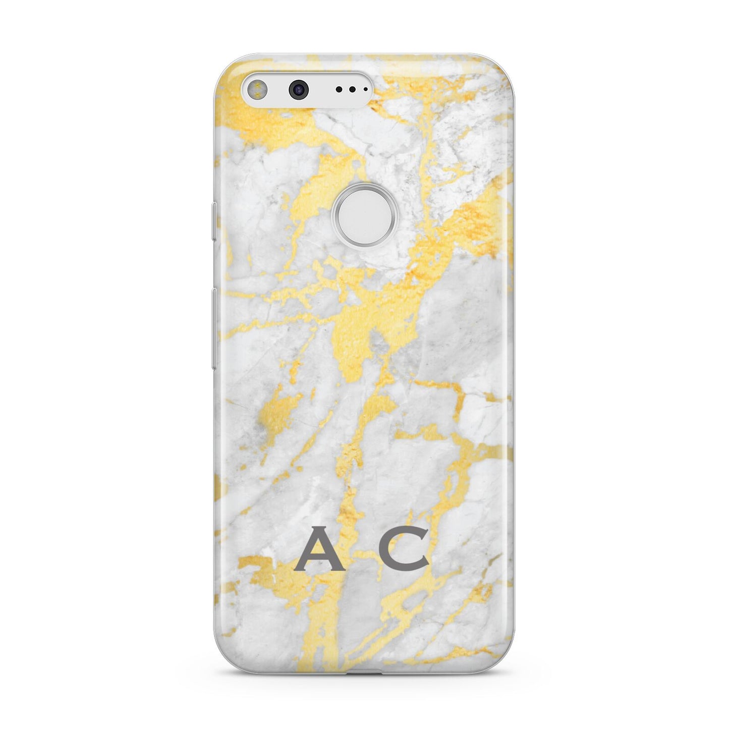 Gold Marble Initials Personalised Google Pixel Case