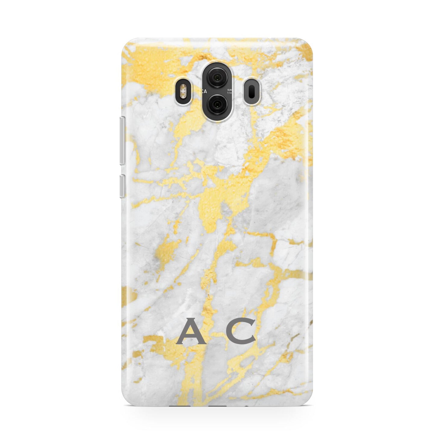 Gold Marble Initials Personalised Huawei Mate 10 Protective Phone Case