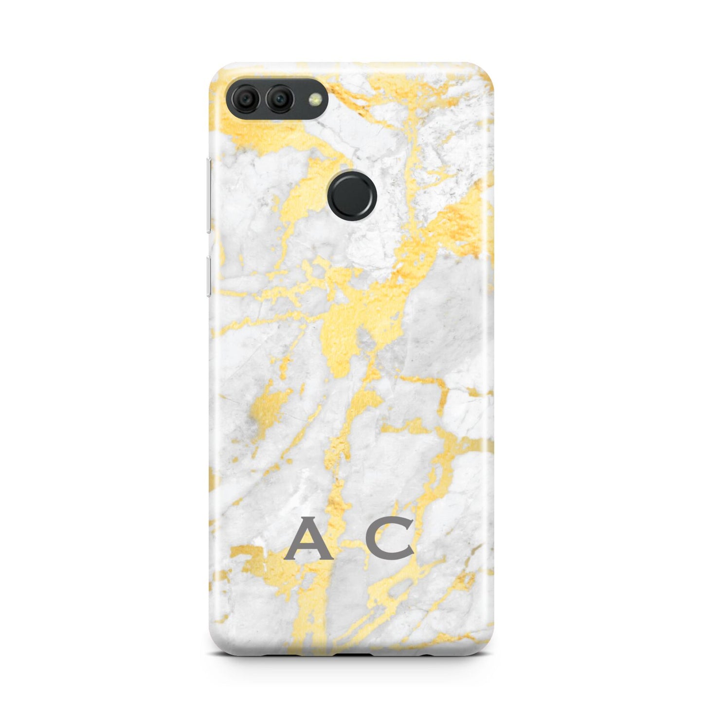 Gold Marble Initials Personalised Huawei Y9 2018