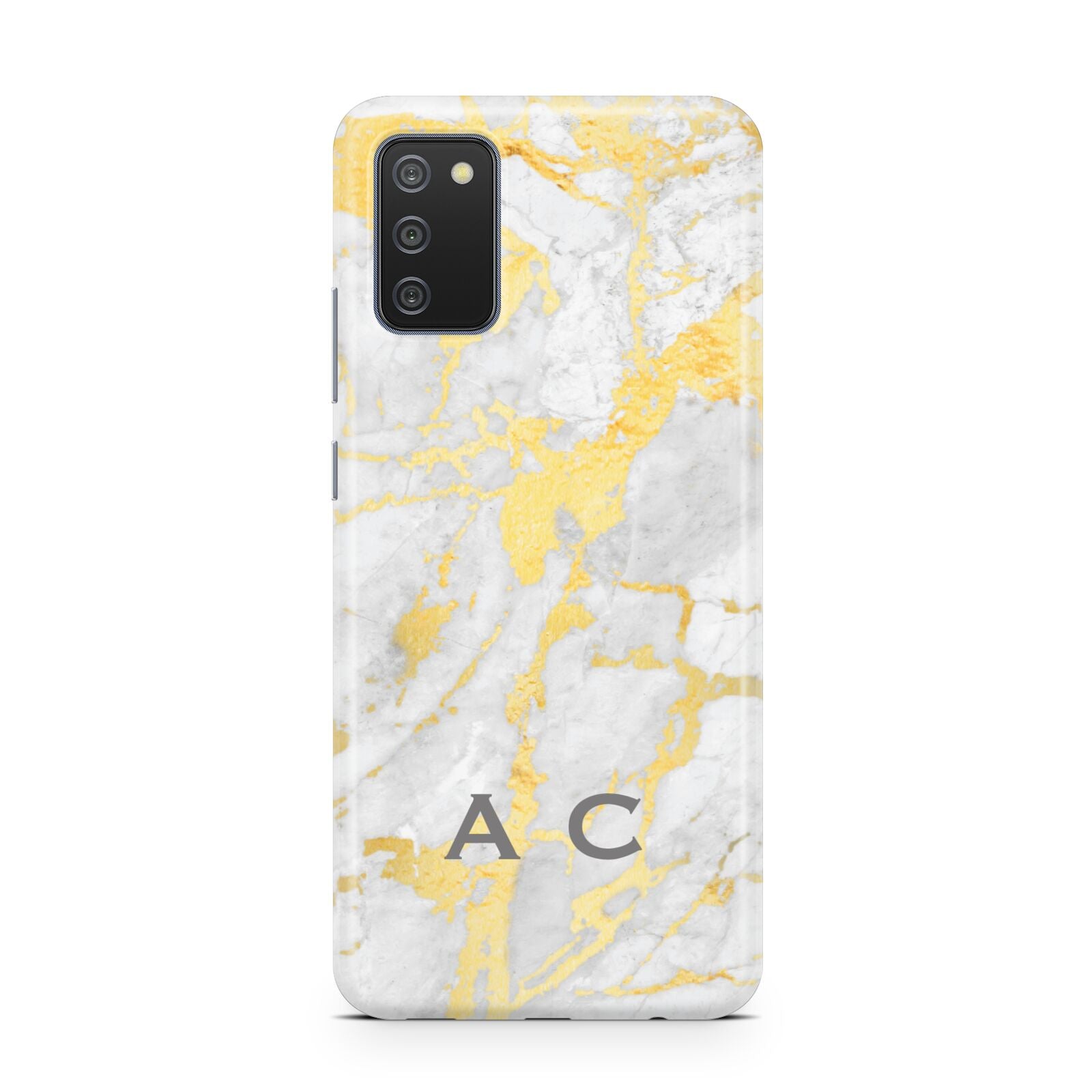 Gold Marble Initials Personalised Samsung A02s Case
