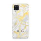Gold Marble Initials Personalised Samsung A12 Case