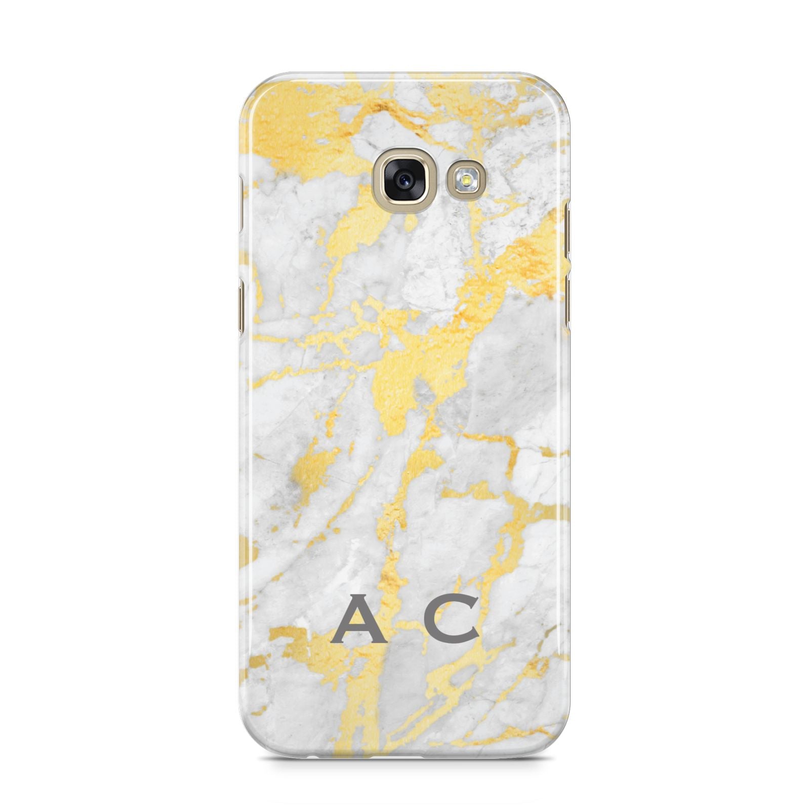Gold Marble Initials Personalised Samsung Galaxy A5 2017 Case on gold phone