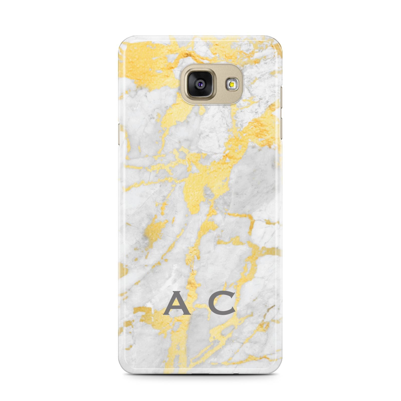 Gold Marble Initials Personalised Samsung Galaxy A7 2016 Case on gold phone