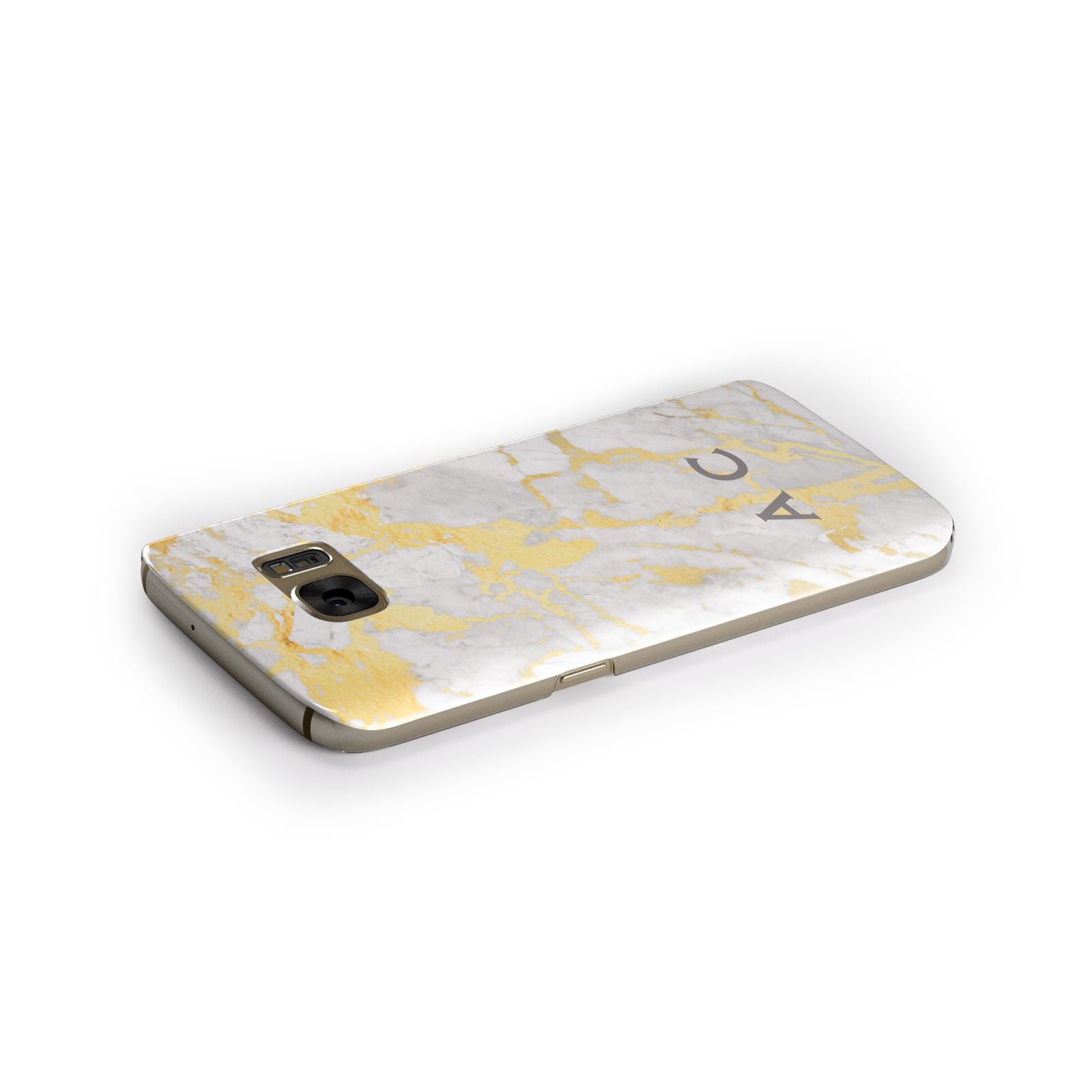 Gold Marble Initials Personalised Samsung Galaxy Case Side Close Up