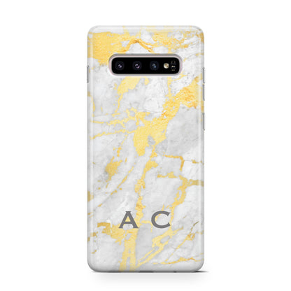 Gold Marble Initials Personalised Samsung Galaxy S10 Case
