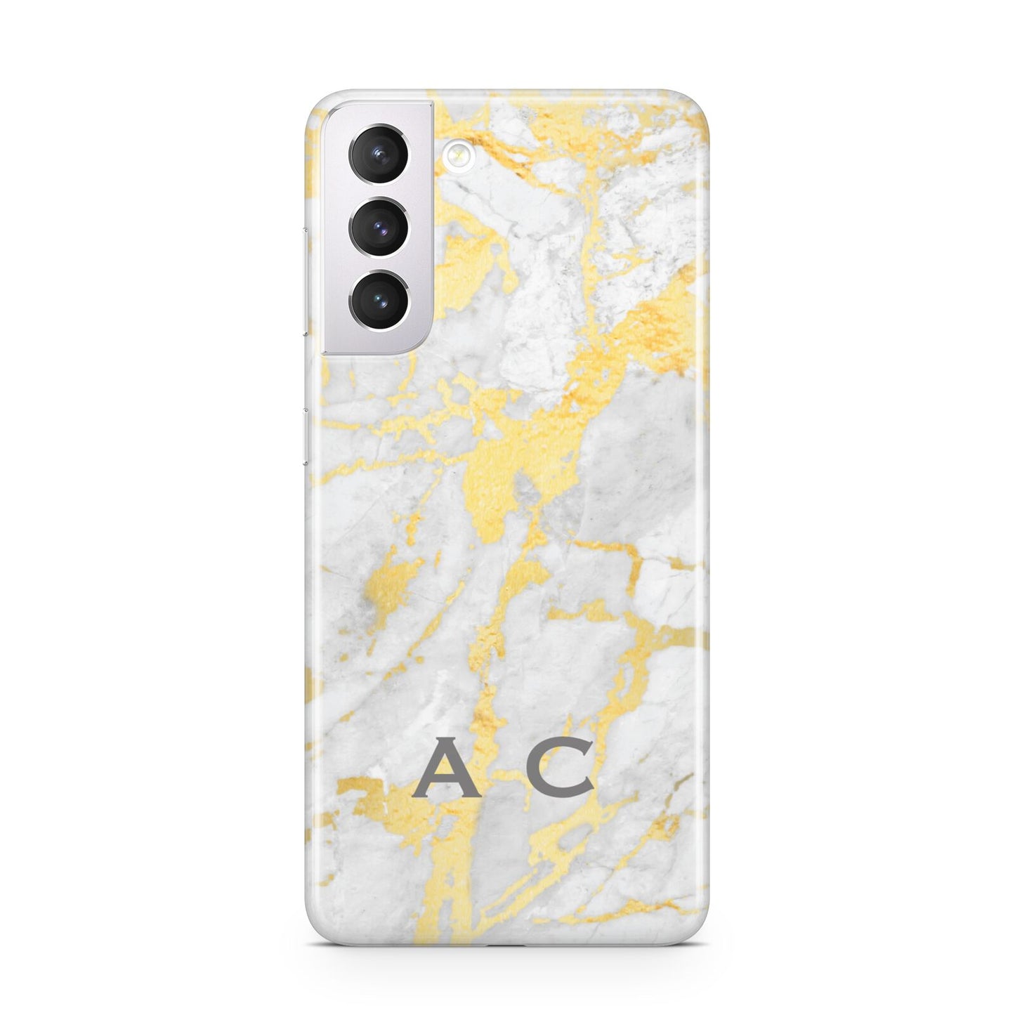 Gold Marble Initials Personalised Samsung S21 Case
