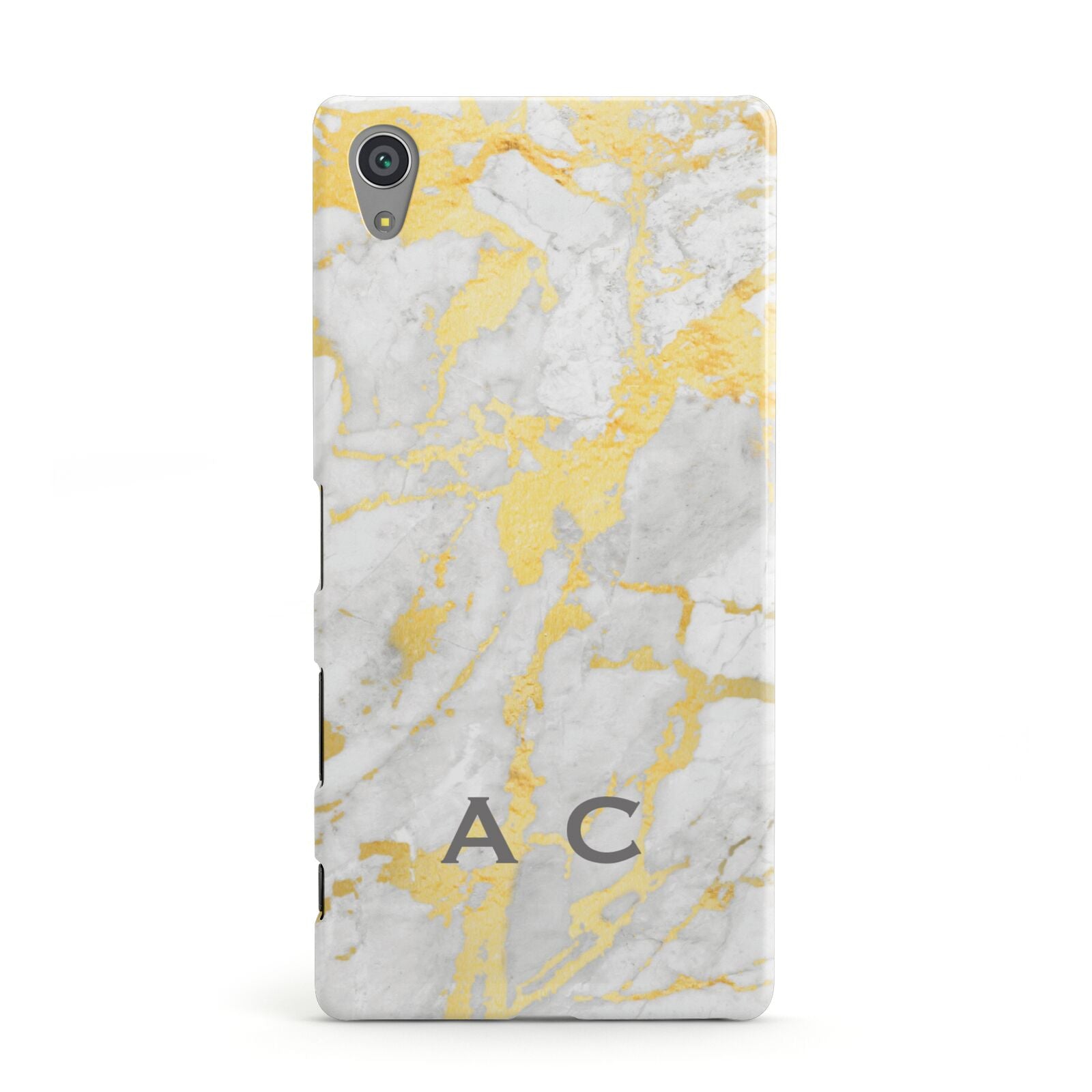 Gold Marble Initials Personalised Sony Xperia Case