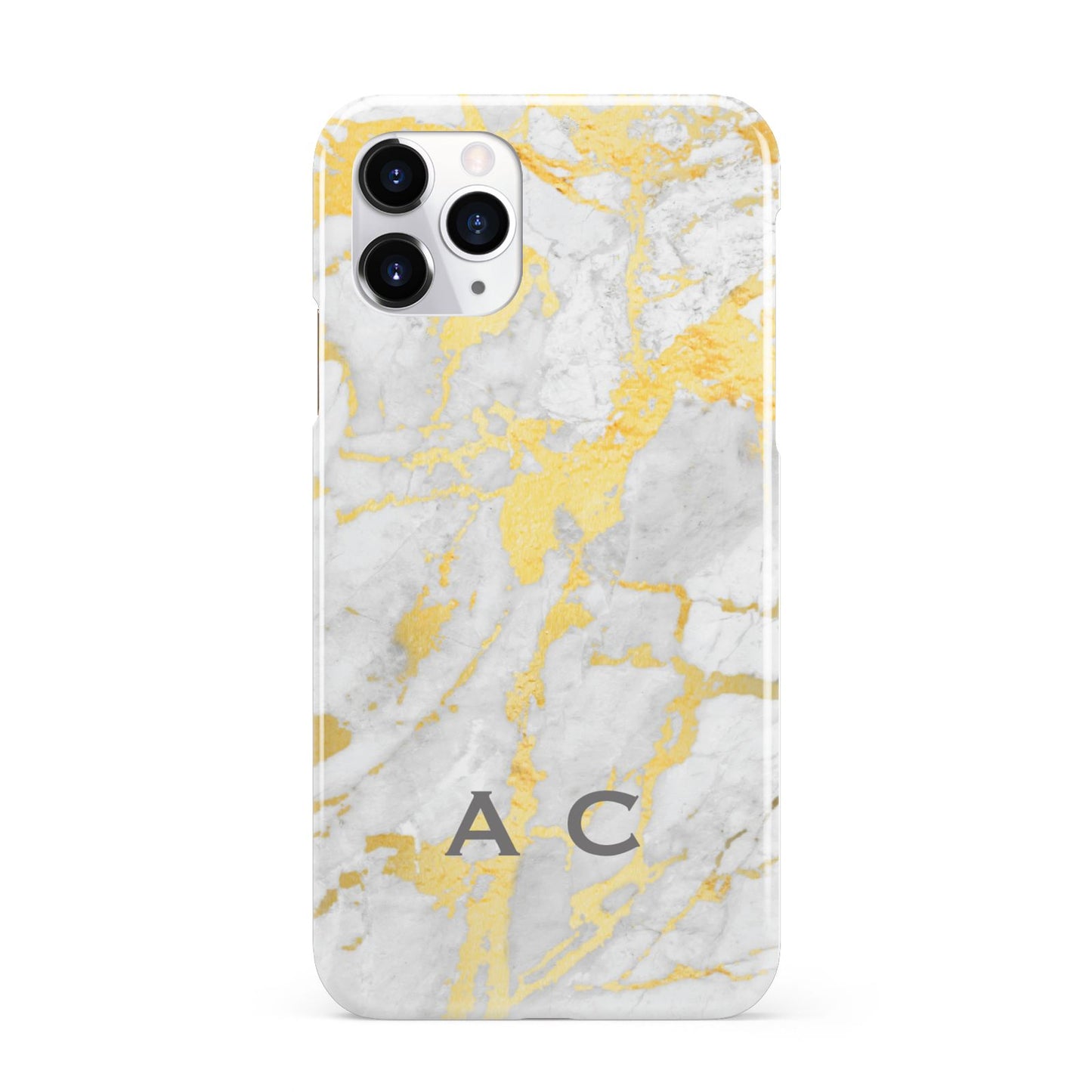 Gold Marble Initials Personalised iPhone 11 Pro 3D Snap Case