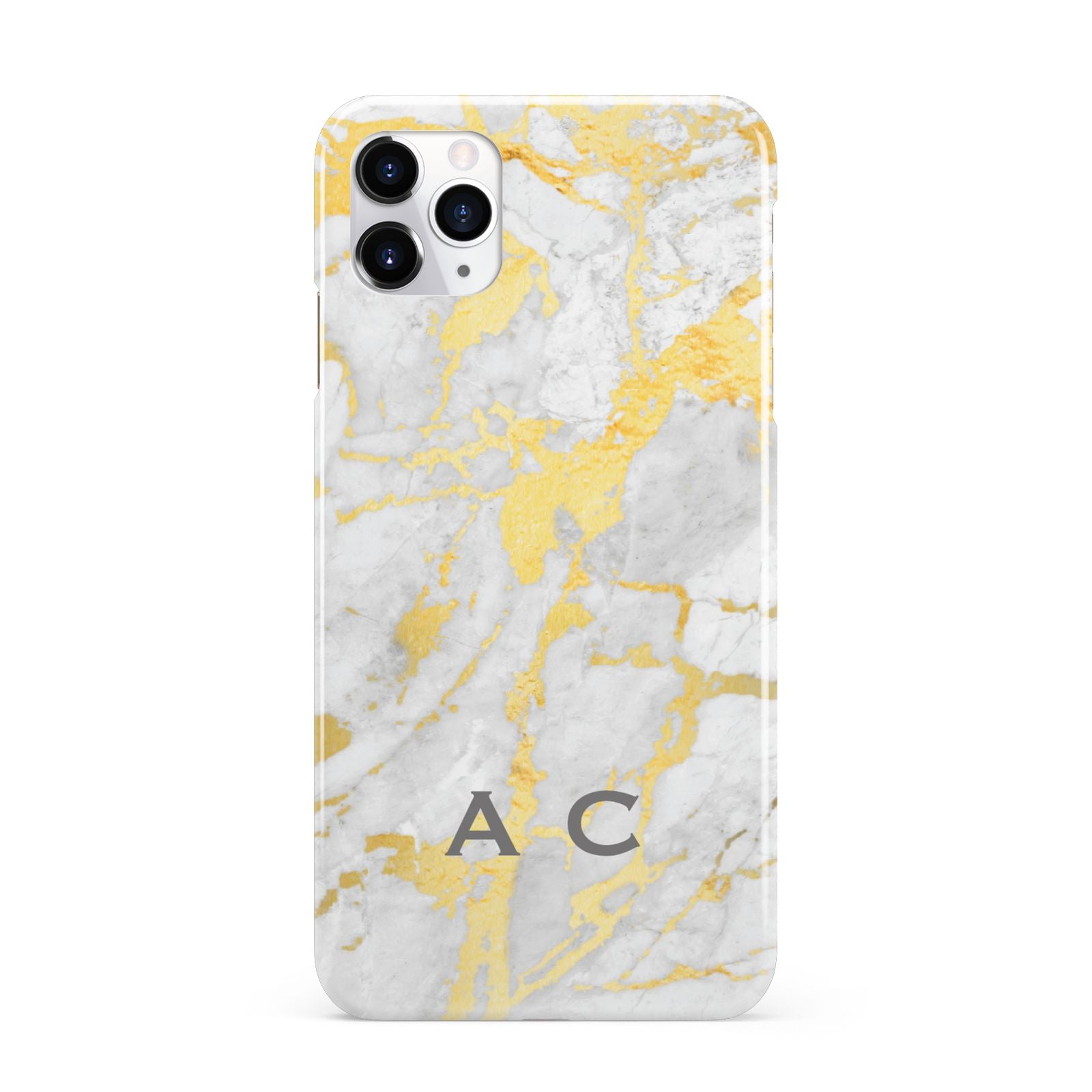 Gold Marble Initials Personalised iPhone 11 Pro Max 3D Snap Case