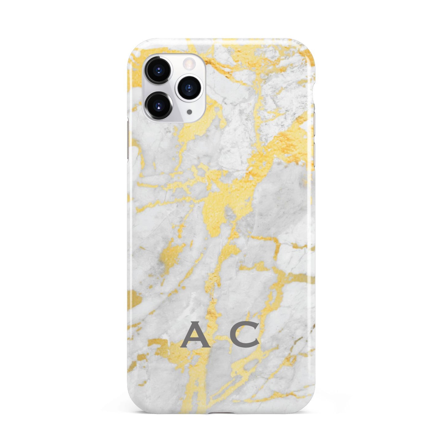 Gold Marble Initials Personalised iPhone 11 Pro Max 3D Tough Case