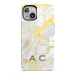 Gold Marble Initials Personalised iPhone 13 Full Wrap 3D Tough Case