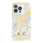 Gold Marble Initials Personalised iPhone 13 Pro Full Wrap 3D Snap Case