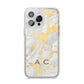 Gold Marble Initials Personalised iPhone 14 Pro Max Glitter Tough Case Silver