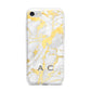 Gold Marble Initials Personalised iPhone 7 Bumper Case on Silver iPhone