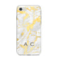Gold Marble Initials Personalised iPhone 8 Bumper Case on Silver iPhone