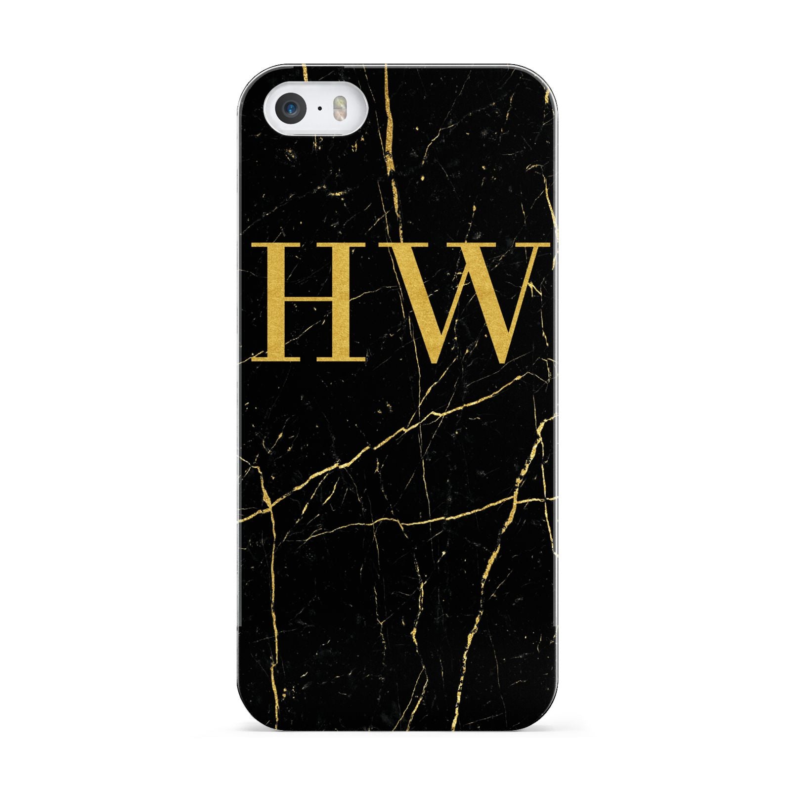 Gold Marble Monogram Personalised Apple iPhone 5 Case