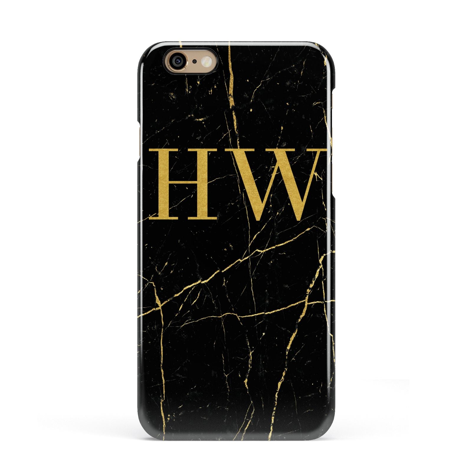 Gold Marble Monogram Personalised Apple iPhone 6 3D Snap Case