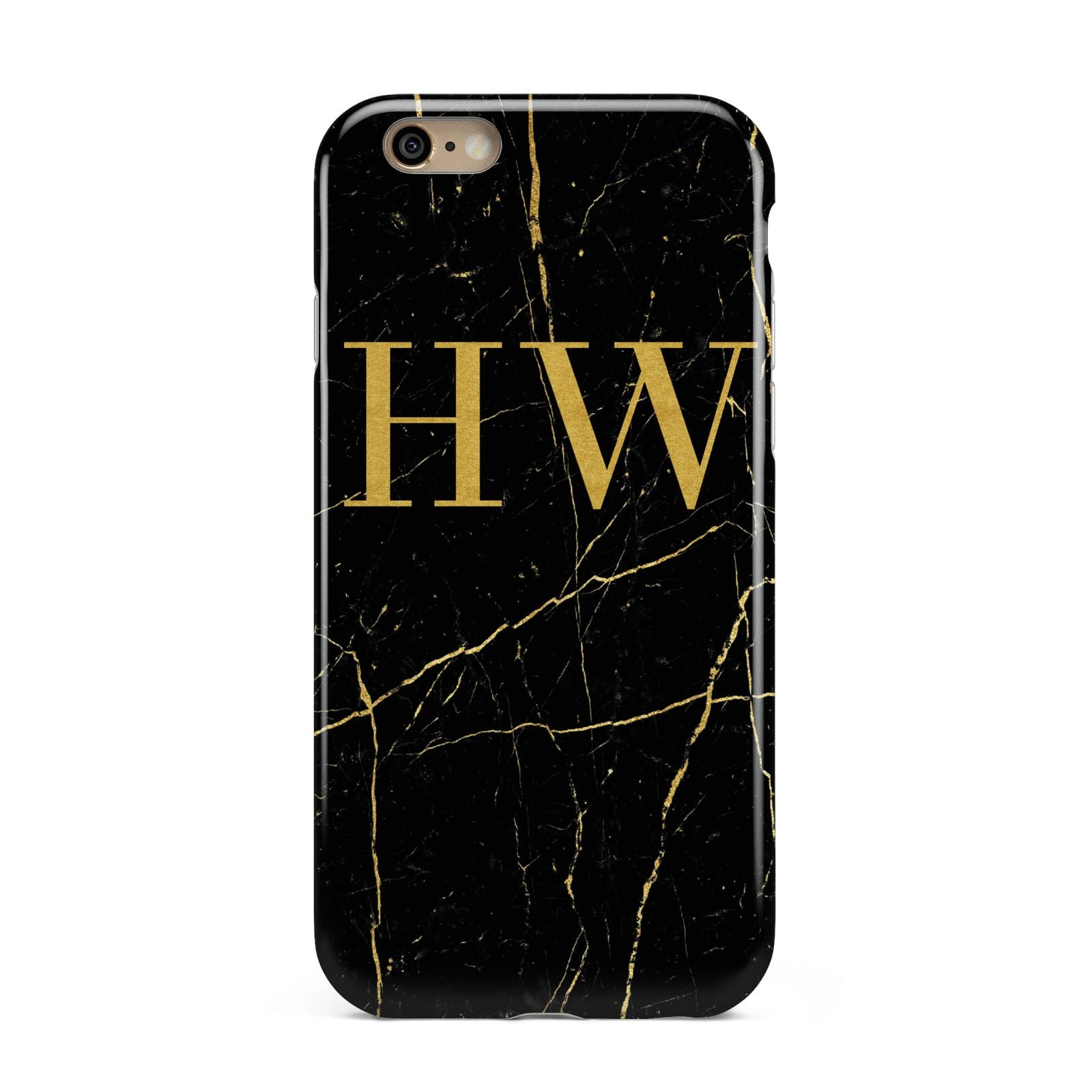 Gold Marble Monogram Personalised Apple iPhone 6 3D Tough Case