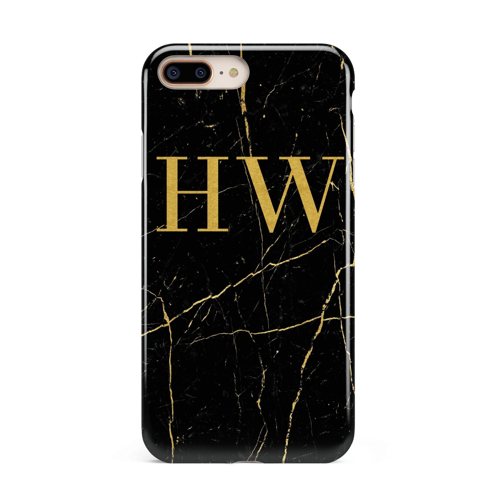 Gold Marble Monogram Personalised Apple iPhone 7 8 Plus 3D Tough Case
