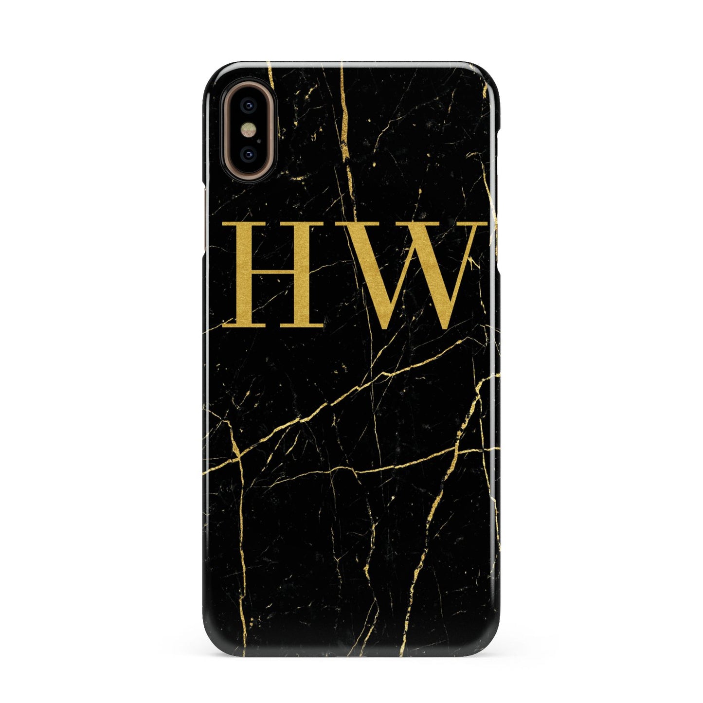Gold Marble Monogram Personalised Apple iPhone Xs Max 3D Snap Case