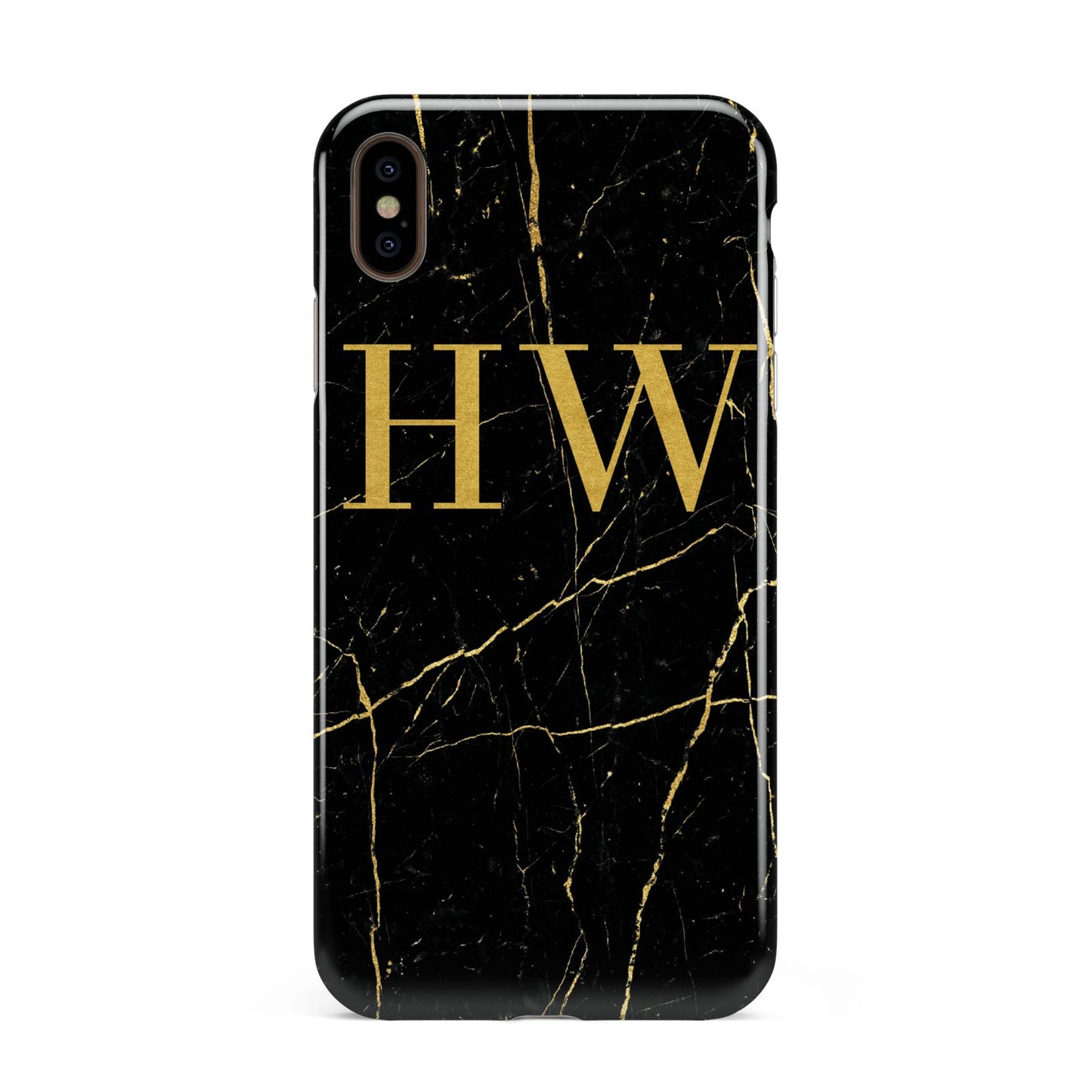 Gold Marble Monogram Personalised Apple iPhone Xs Max 3D Tough Case
