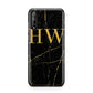 Gold Marble Monogram Personalised Huawei Enjoy 10s Phone Case