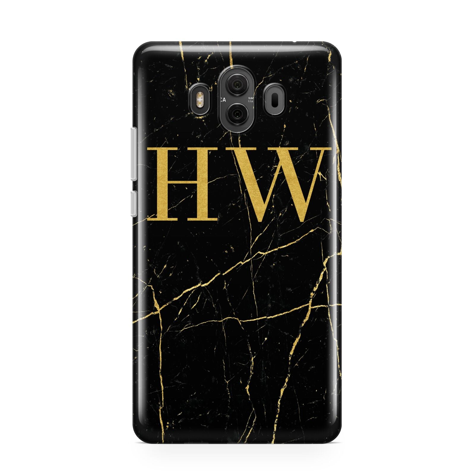 Gold Marble Monogram Personalised Huawei Mate 10 Protective Phone Case