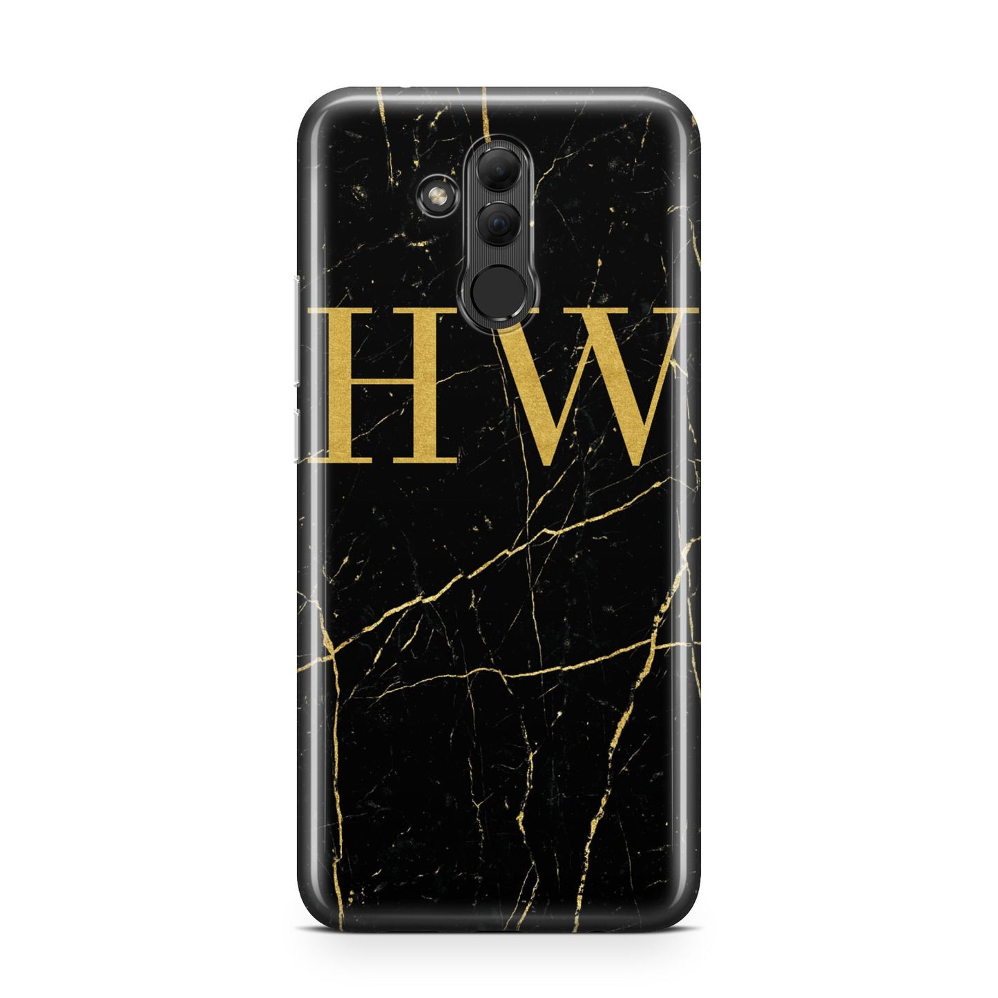 Gold Marble Monogram Personalised Huawei Mate 20 Lite