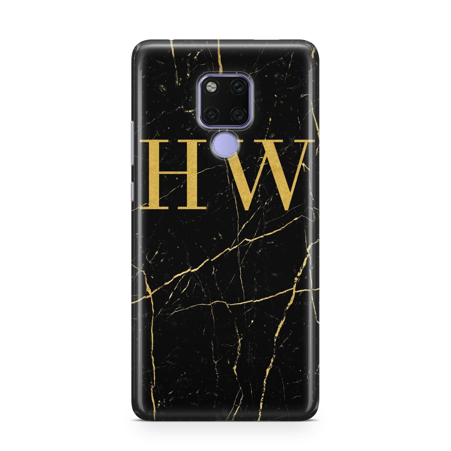 Gold Marble Monogram Personalised Huawei Mate 20X Phone Case
