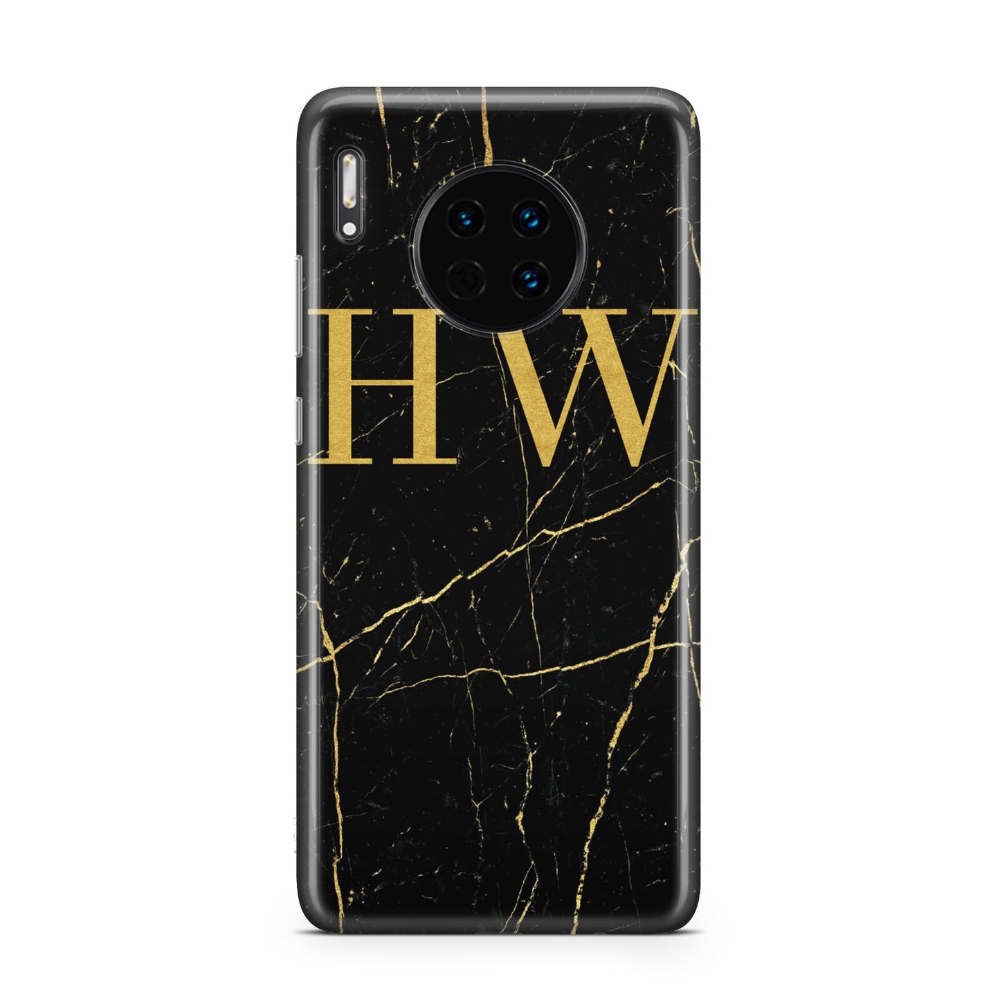 Gold Marble Monogram Personalised Huawei Mate 30
