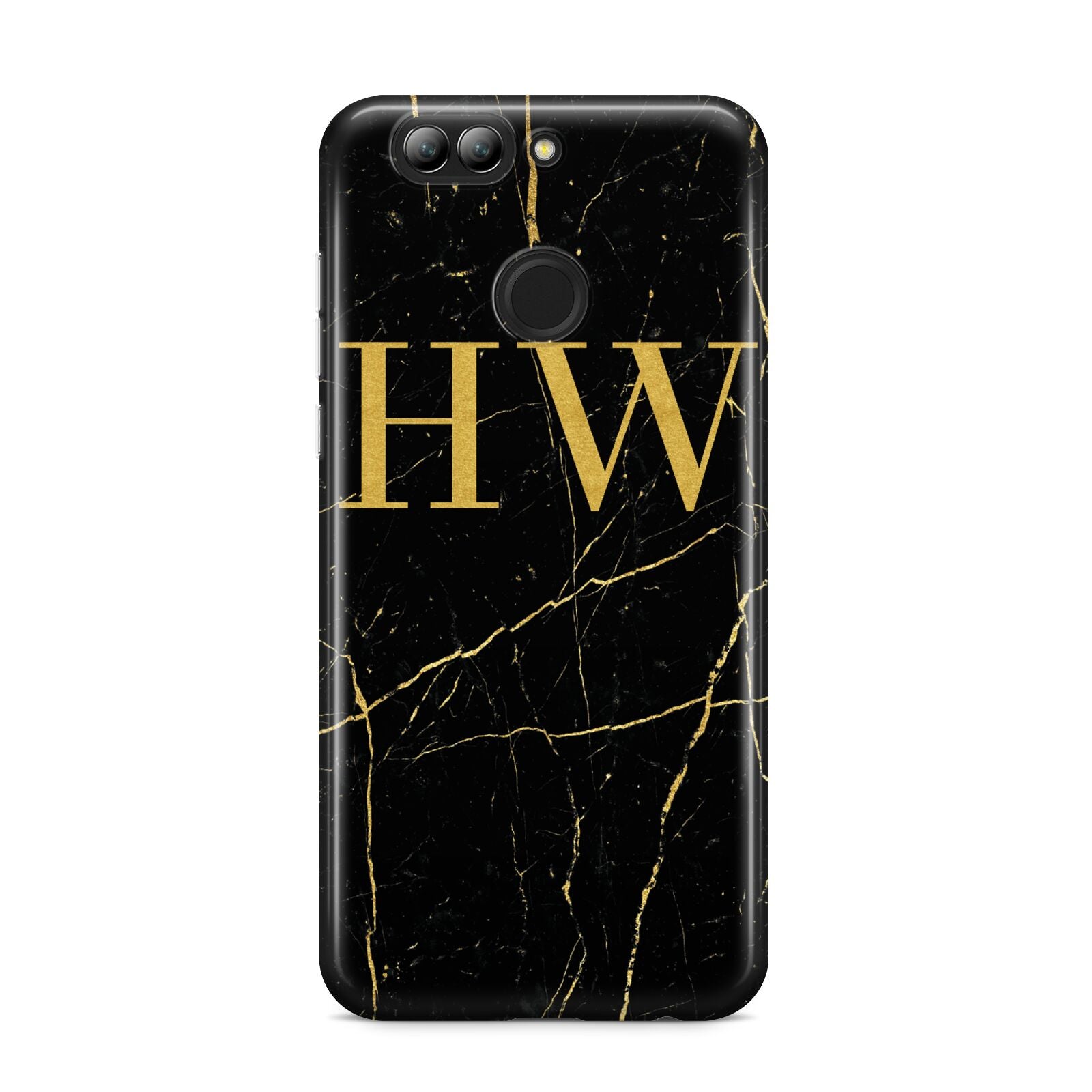 Gold Marble Monogram Personalised Huawei Nova 2s Phone Case