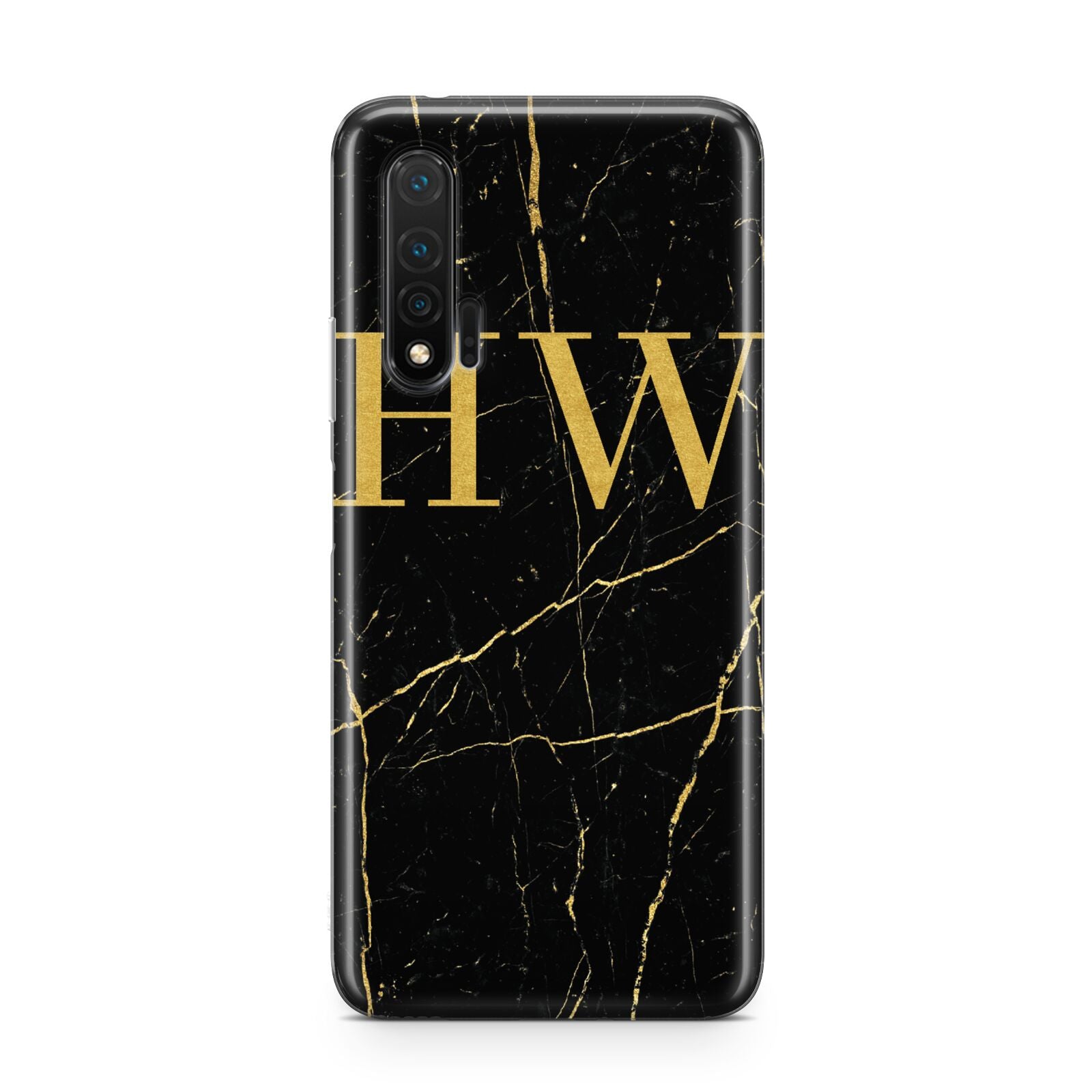 Gold Marble Monogram Personalised Huawei Nova 6 Phone Case