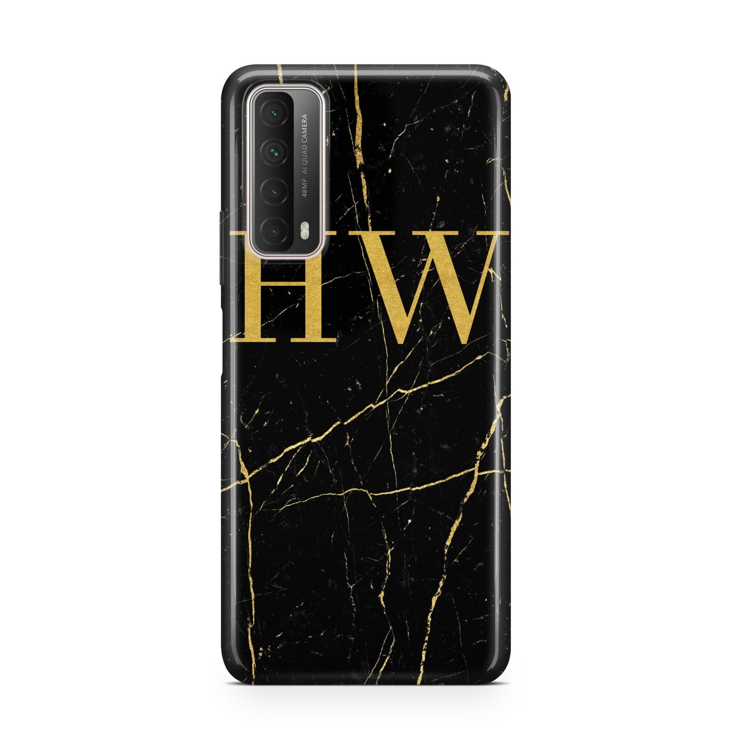 Gold Marble Monogram Personalised Huawei P Smart 2021