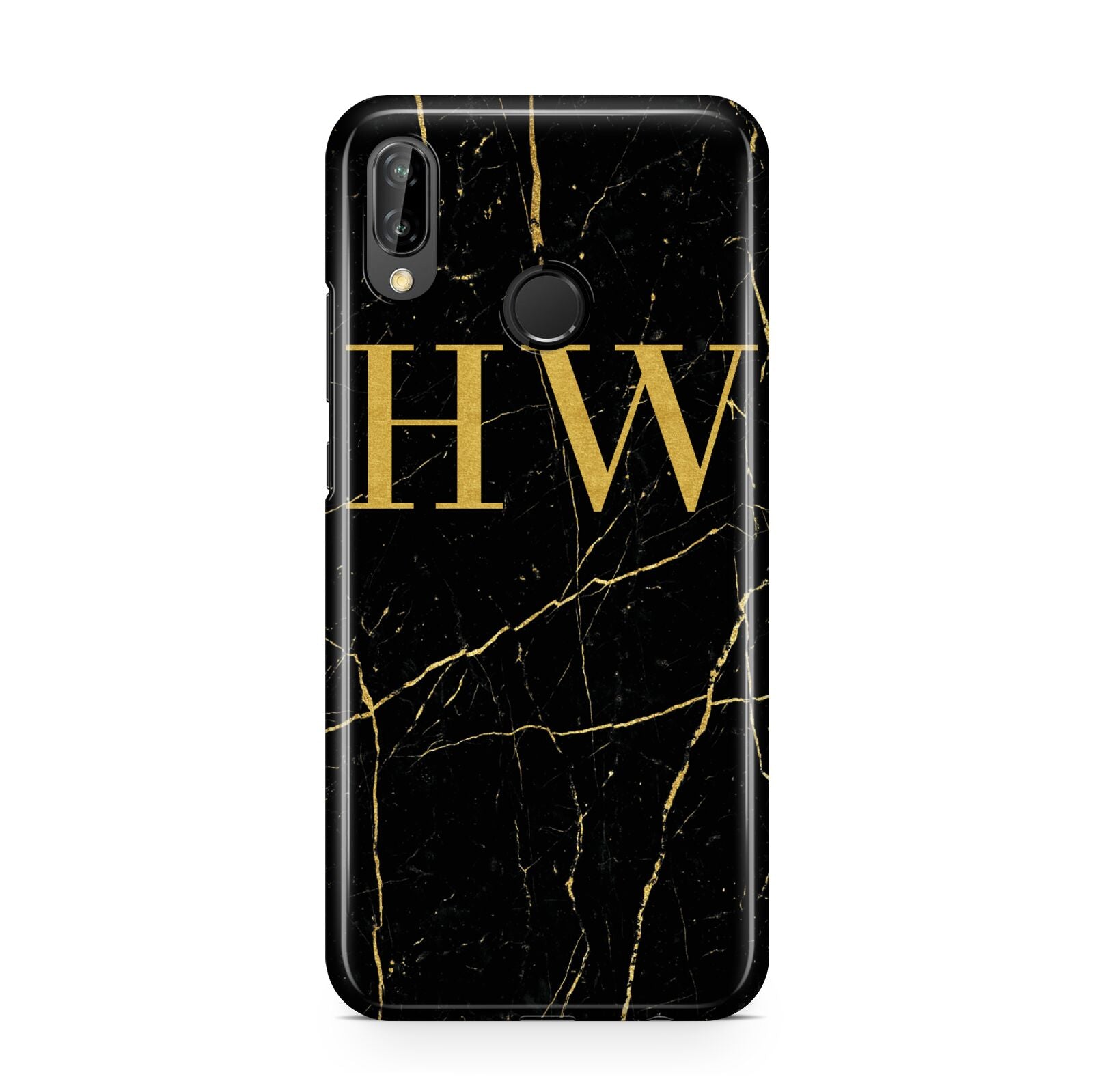 Gold Marble Monogram Personalised Huawei P20 Lite Phone Case