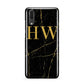 Gold Marble Monogram Personalised Huawei P20 Phone Case
