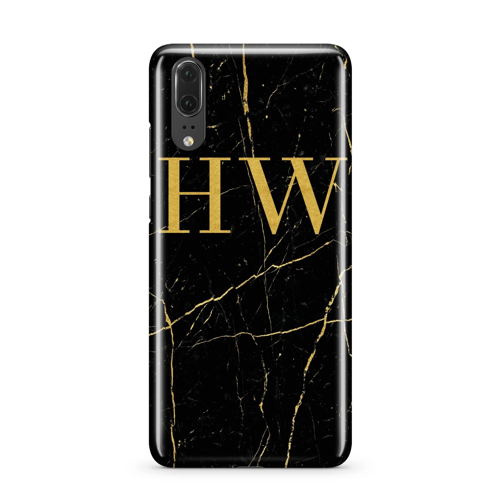 Gold Marble Monogram Personalised Huawei P20 Phone Case
