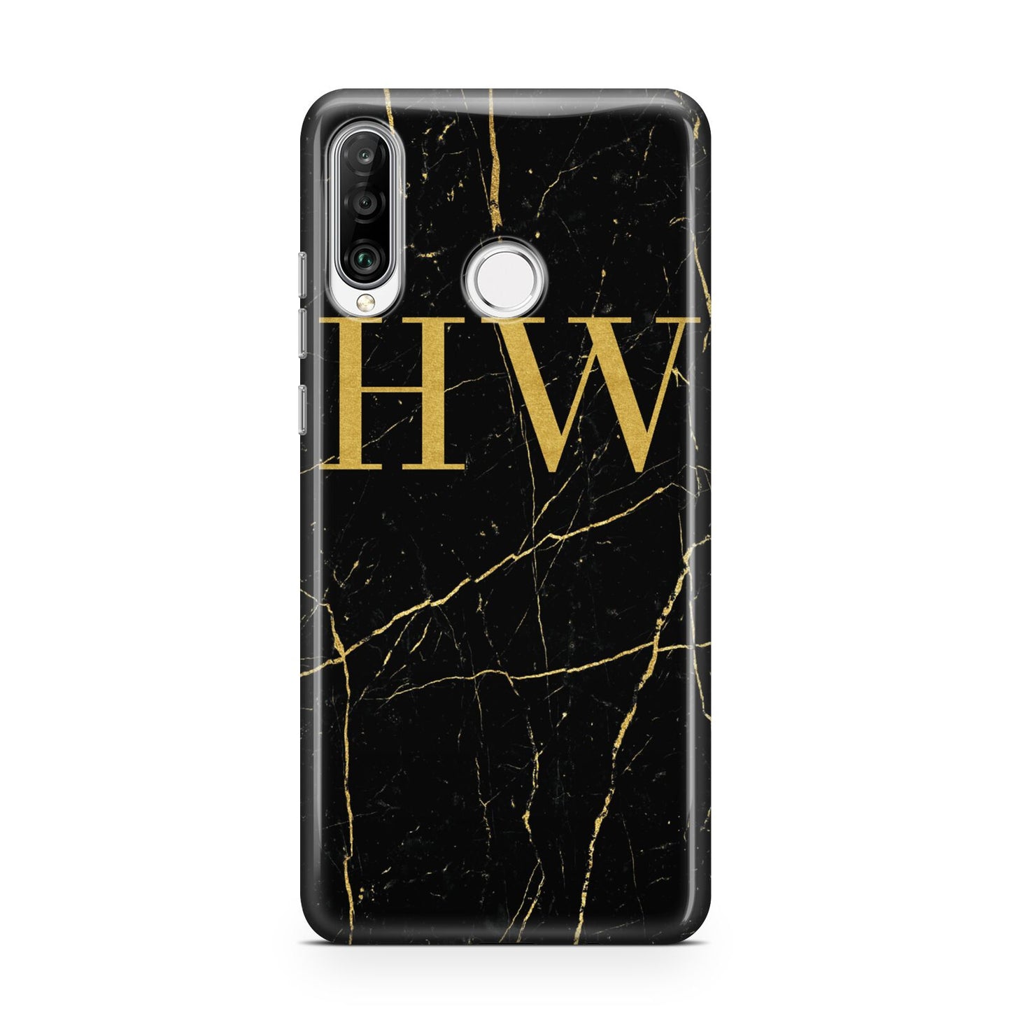 Gold Marble Monogram Personalised Huawei P30 Lite Phone Case