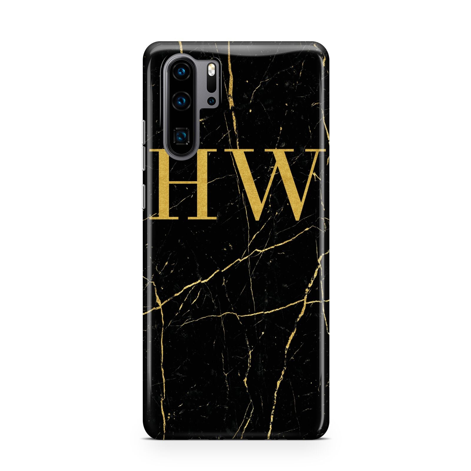 Gold Marble Monogram Personalised Huawei P30 Pro Phone Case