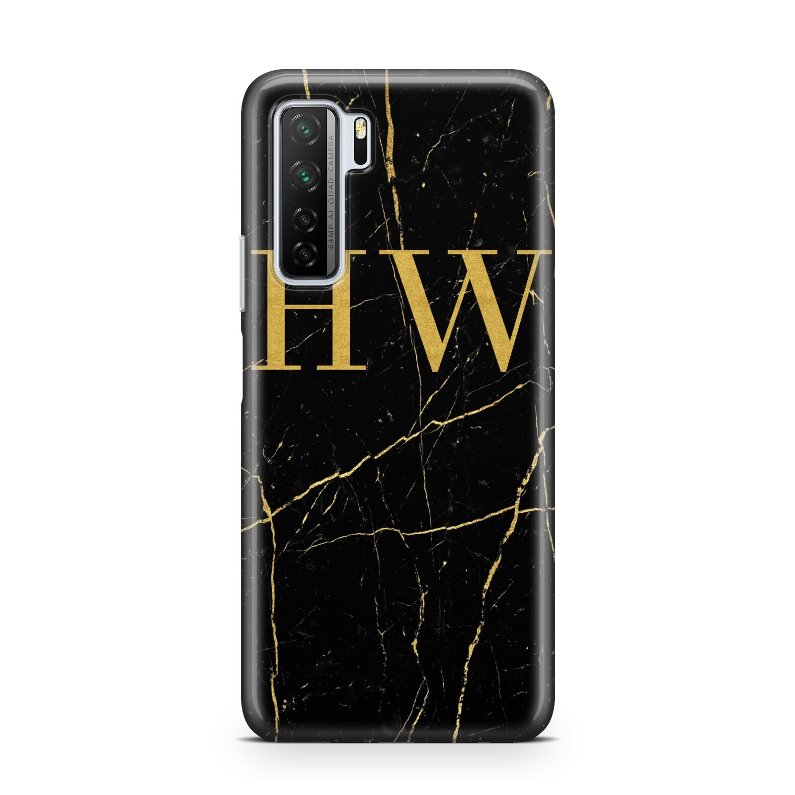 Gold Marble Monogram Personalised Huawei P40 Lite 5G Phone Case