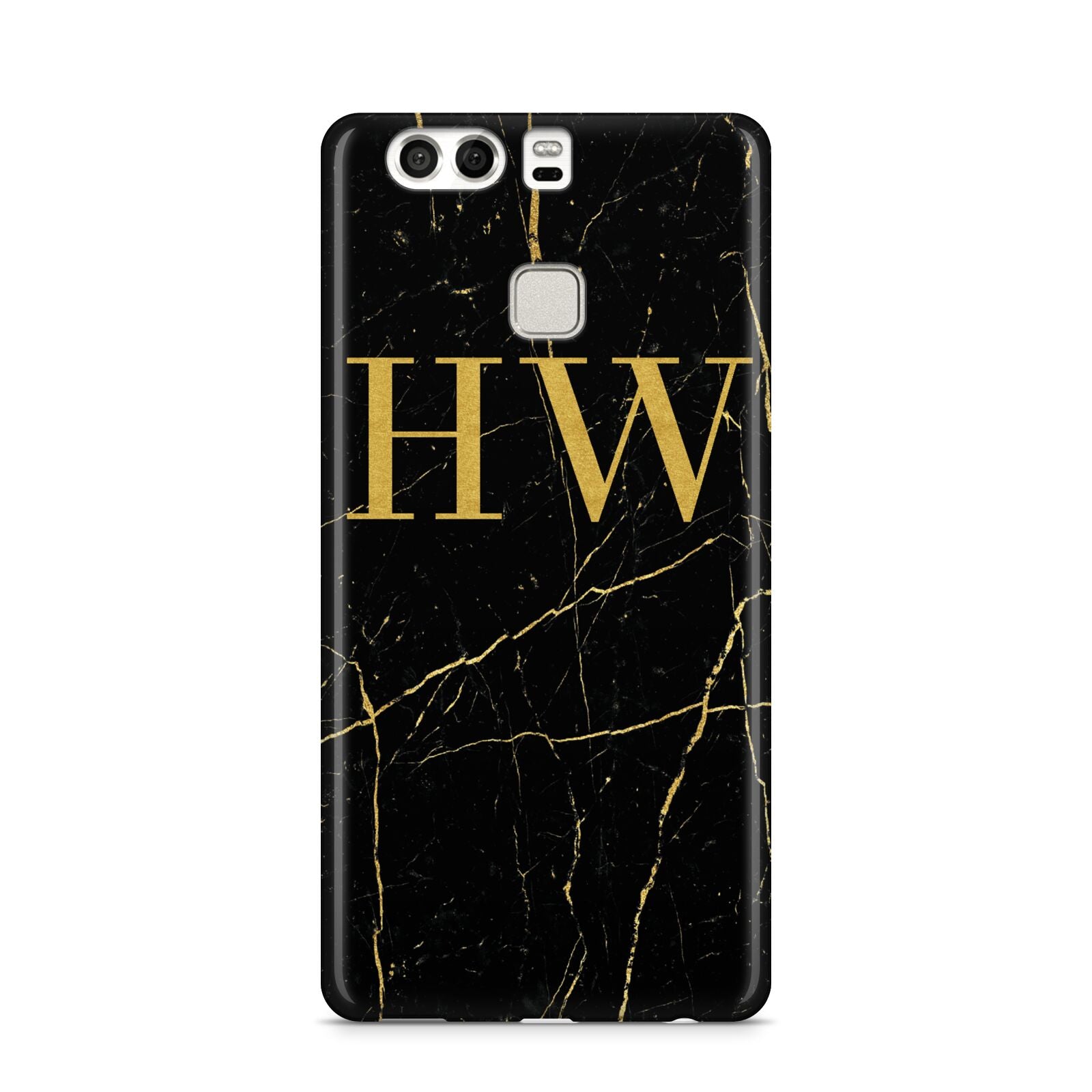 Gold Marble Monogram Personalised Huawei P9 Case