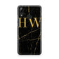 Gold Marble Monogram Personalised Huawei Y7 2019