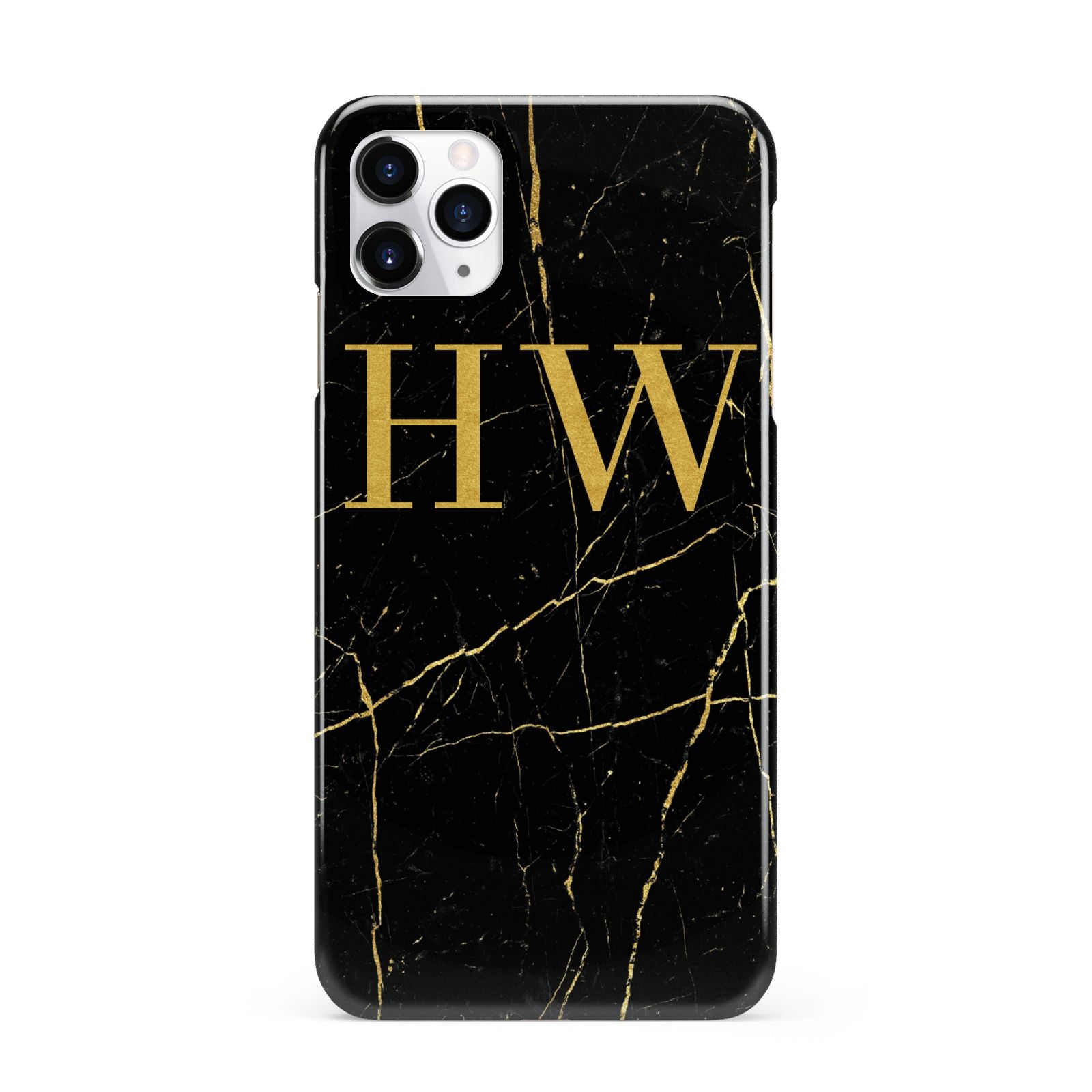 Gold Marble Monogram Personalised iPhone 11 Pro Max 3D Snap Case