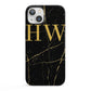 Gold Marble Monogram Personalised iPhone 13 Full Wrap 3D Snap Case