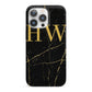 Gold Marble Monogram Personalised iPhone 13 Pro Full Wrap 3D Snap Case