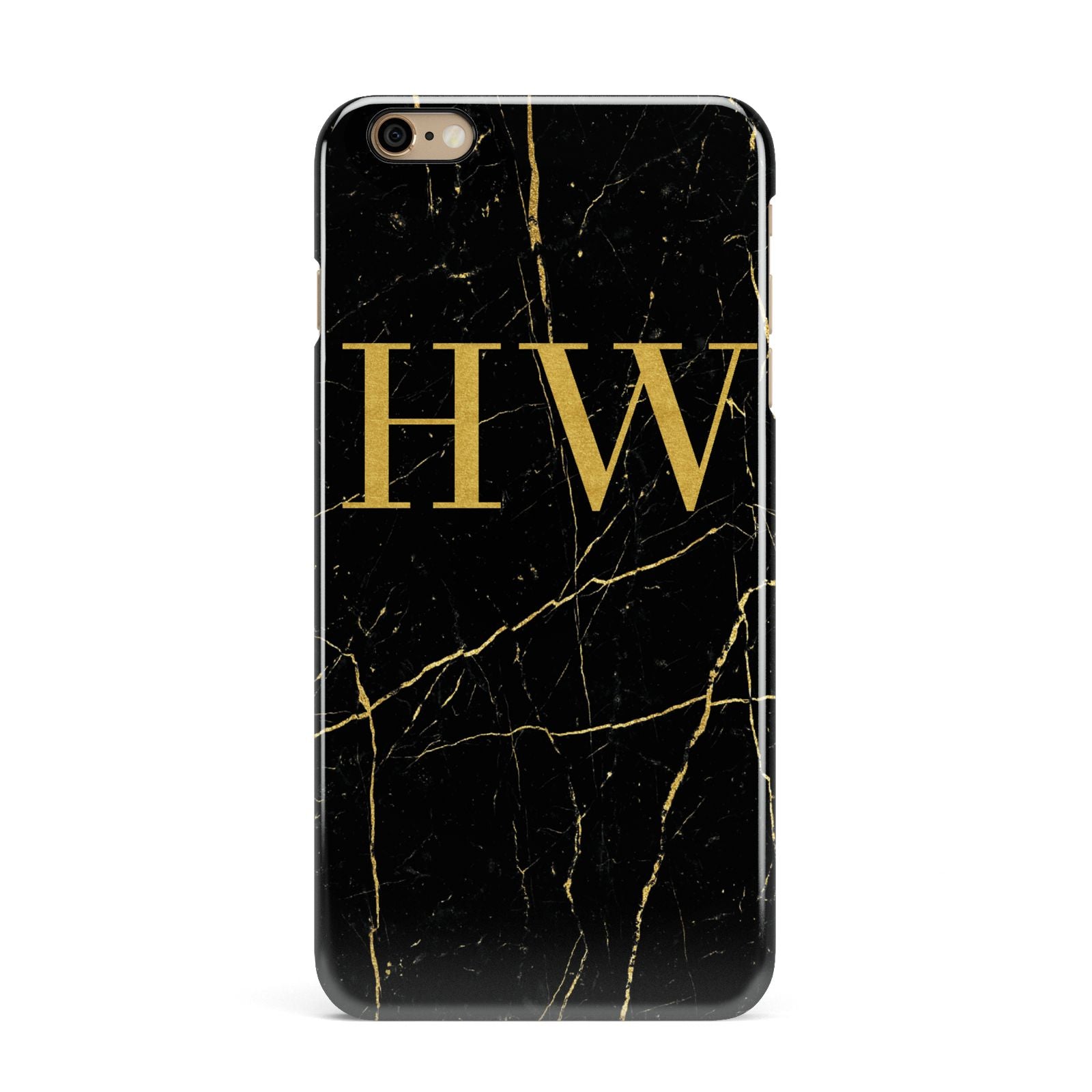 Gold Marble Monogram Personalised iPhone 6 Plus 3D Snap Case on Gold Phone