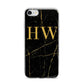 Gold Marble Monogram Personalised iPhone 7 Bumper Case on Silver iPhone
