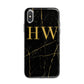 Gold Marble Monogram Personalised iPhone X Bumper Case on Silver iPhone Alternative Image 1