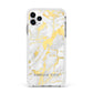 Gold Marble Name Personalised Apple iPhone 11 Pro Max in Silver with White Impact Case