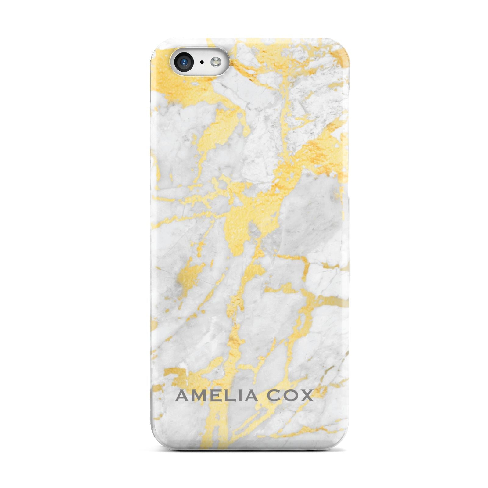Gold Marble Name Personalised Apple iPhone 5c Case