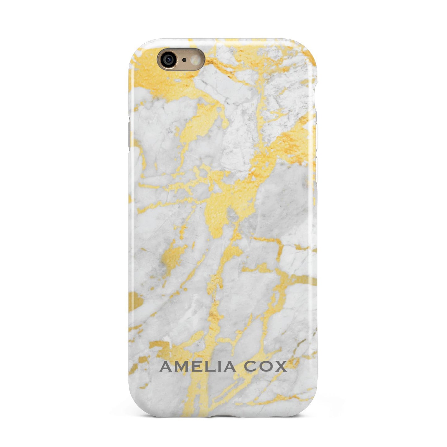 Gold Marble Name Personalised Apple iPhone 6 3D Tough Case